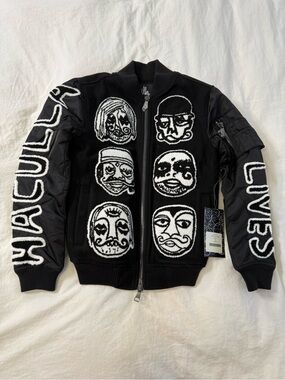 Haculla ‘Haculla Lives’ Wool Bomber Jacket Black